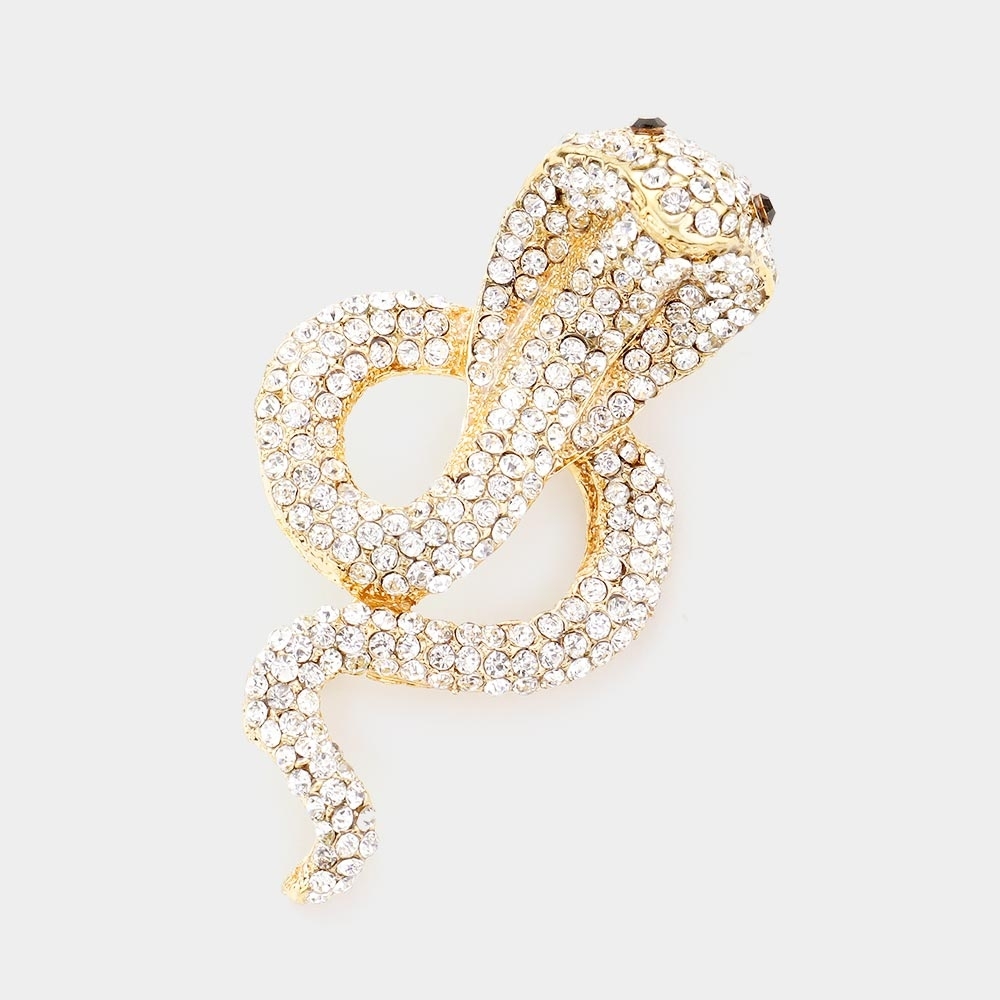 Gold and Silver Snake Brooch